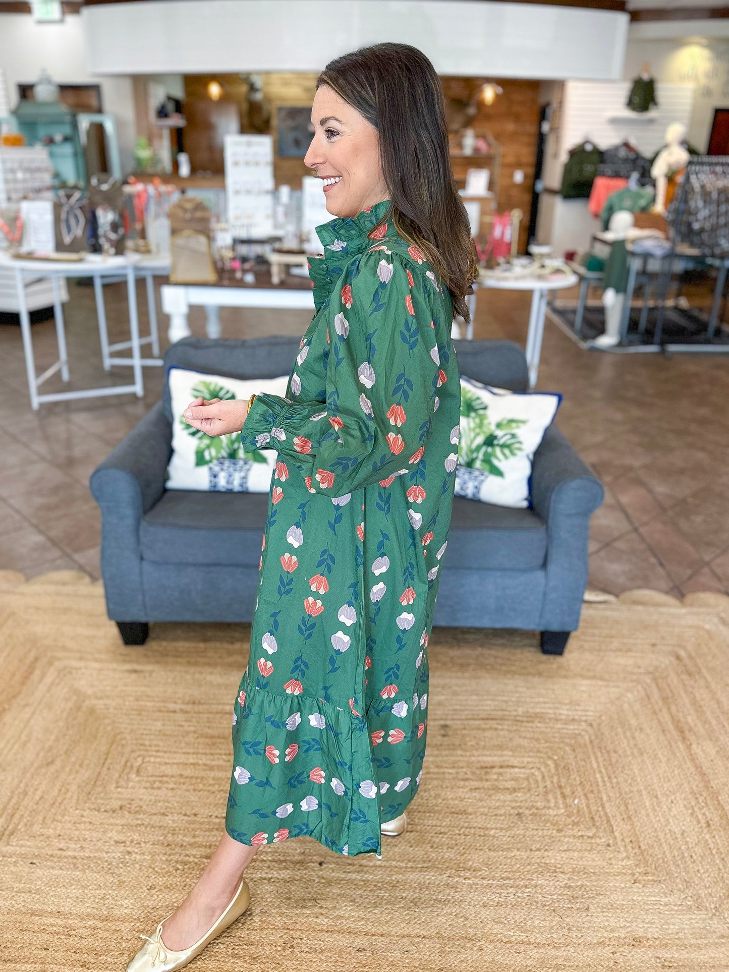 Garden In Fall Midi Dress