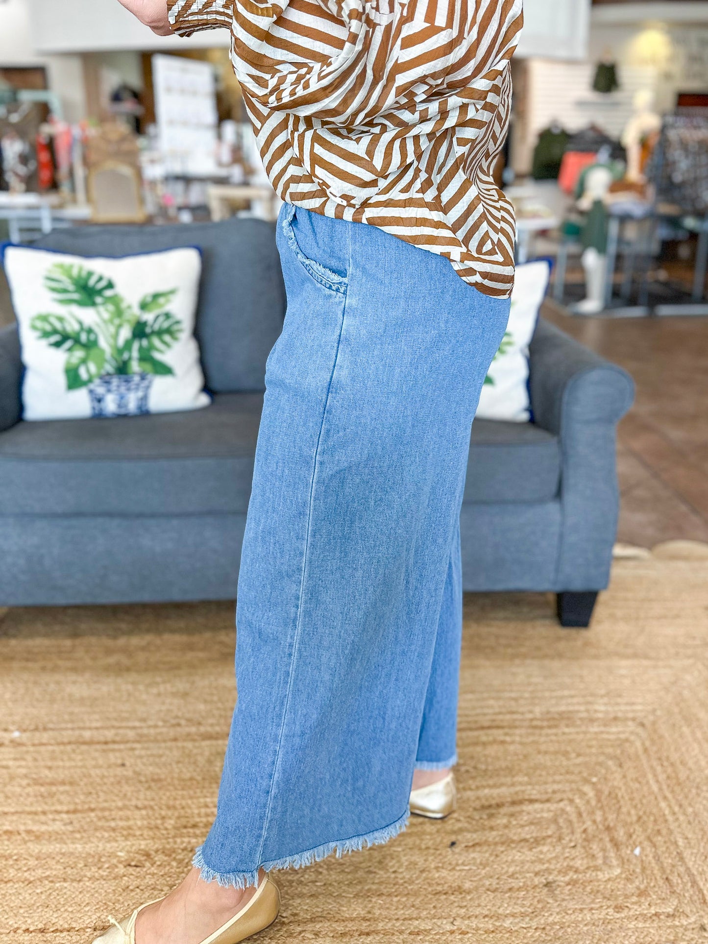 Softly Falling Pants in Light Denim