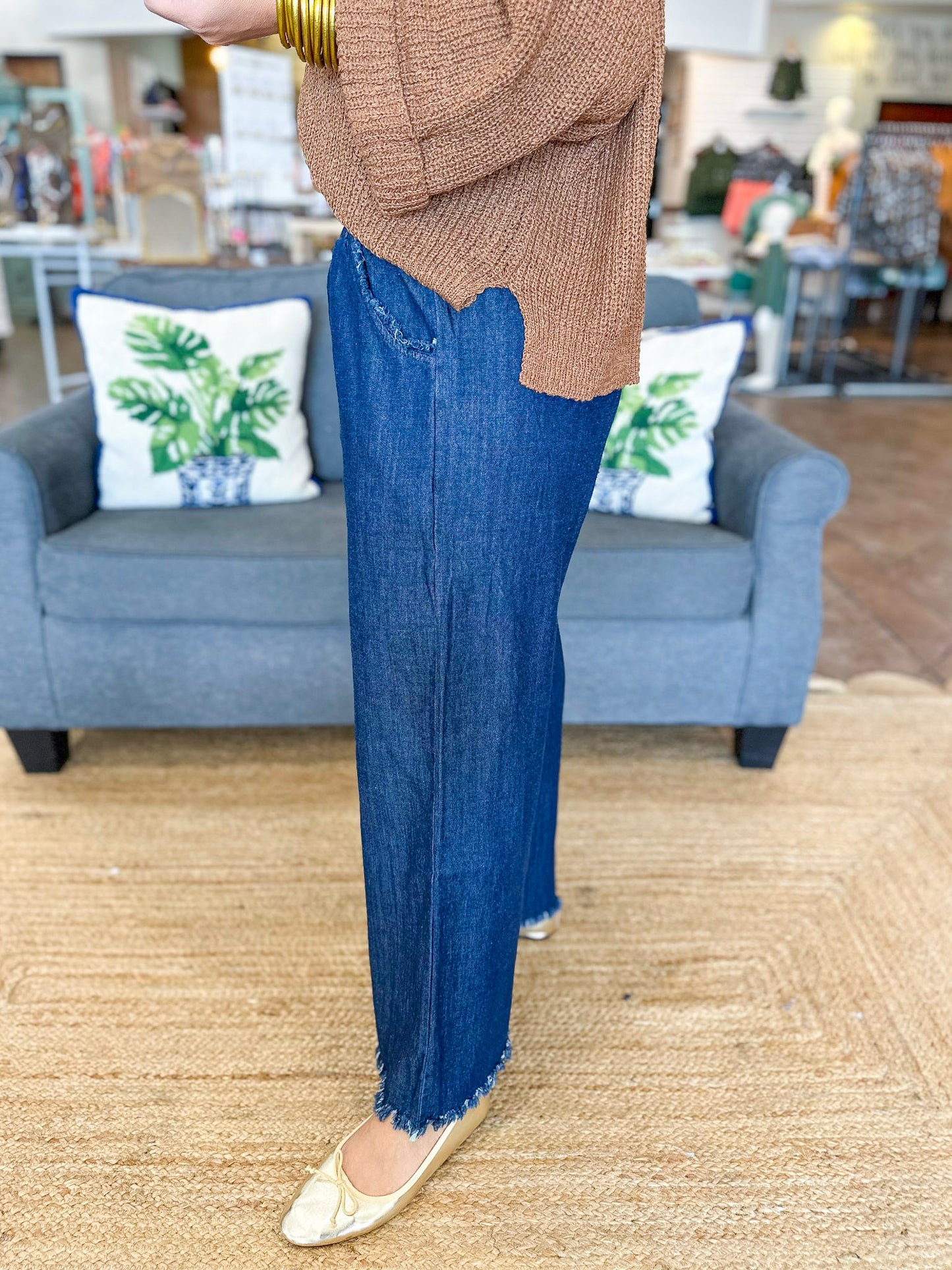 Softly Falling Pants in Dark Denim