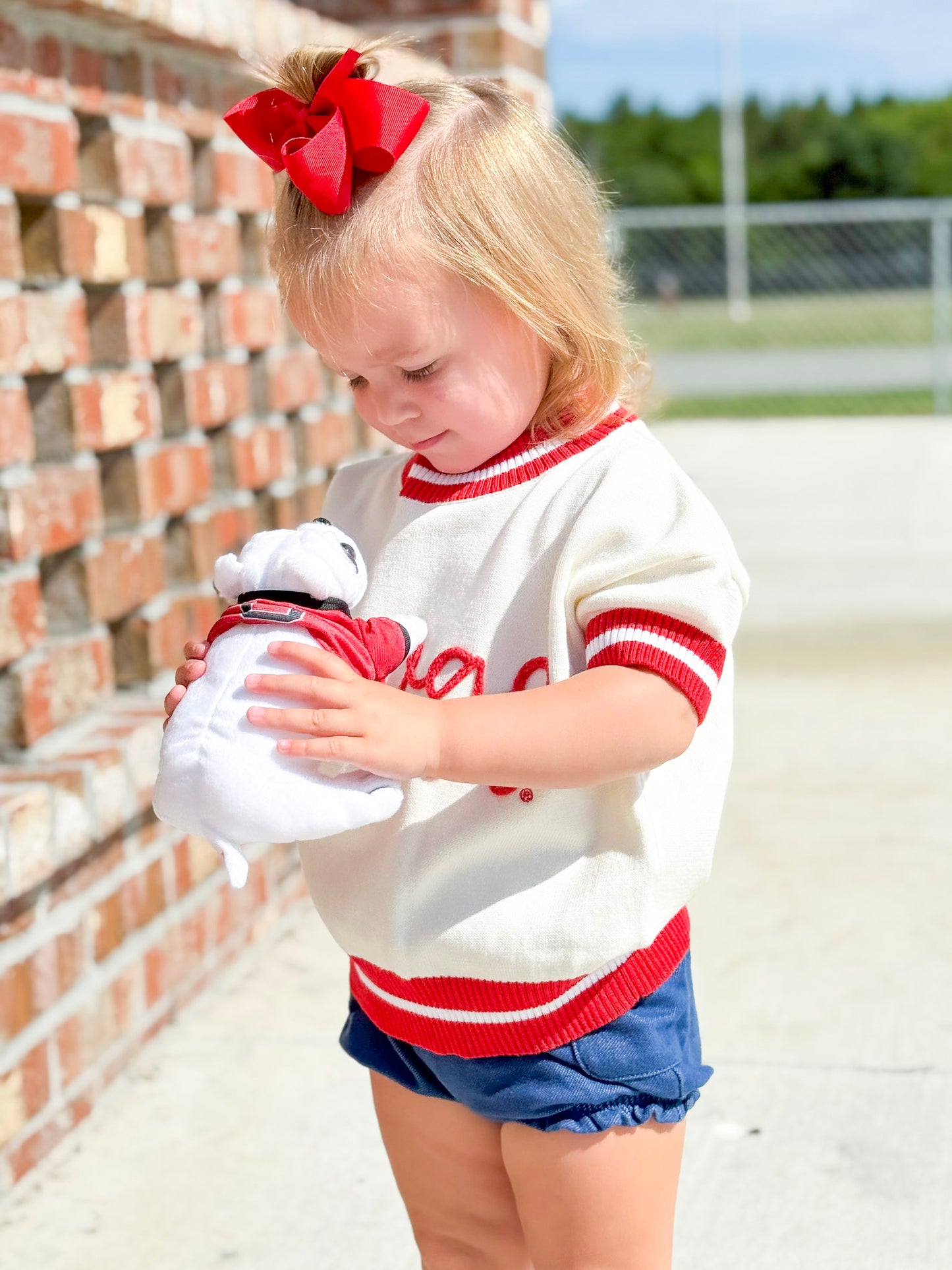 The Girls Georgia Embroidered Varsity Sweater