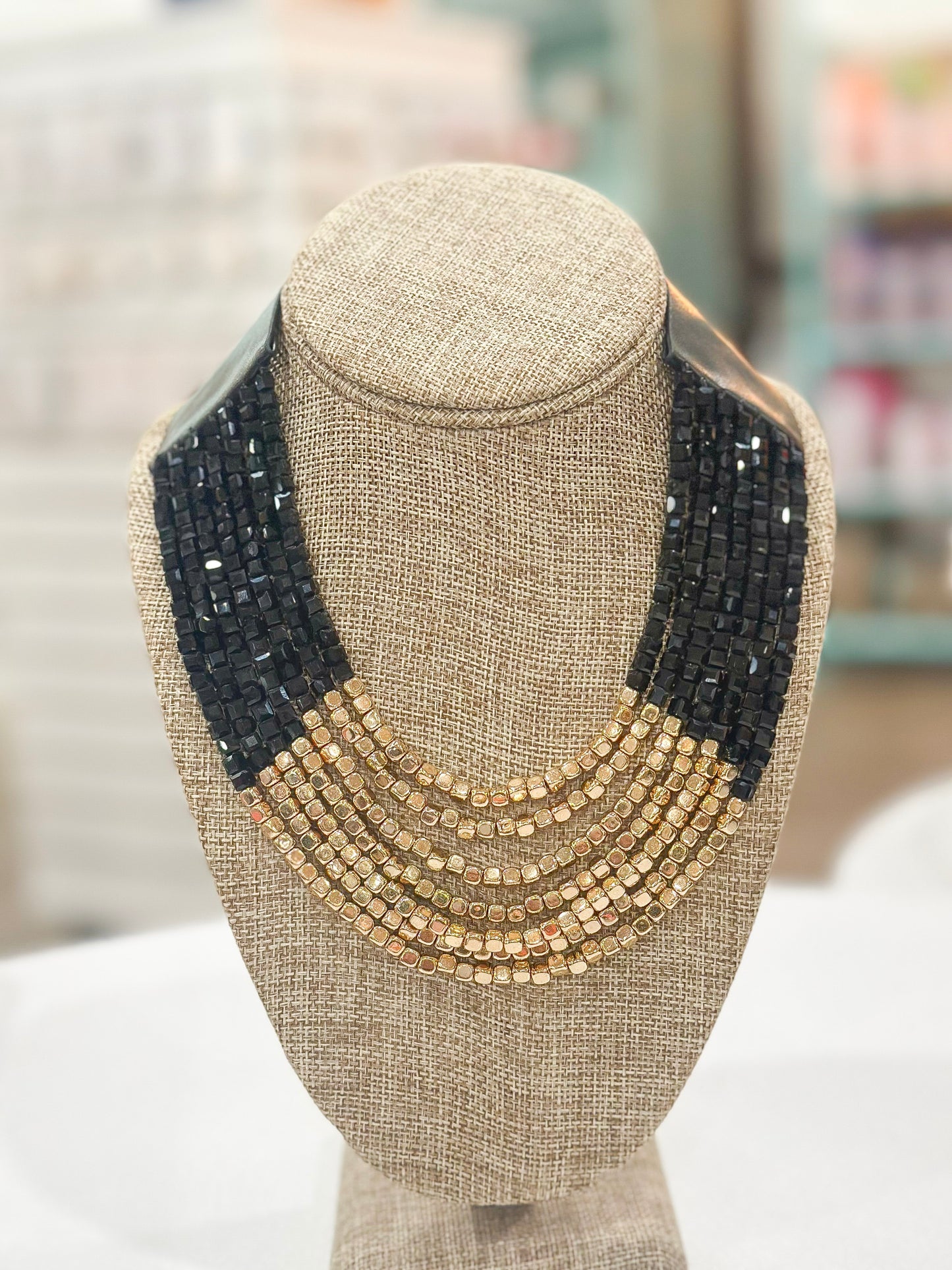 The Michelle Black/Gold Necklace