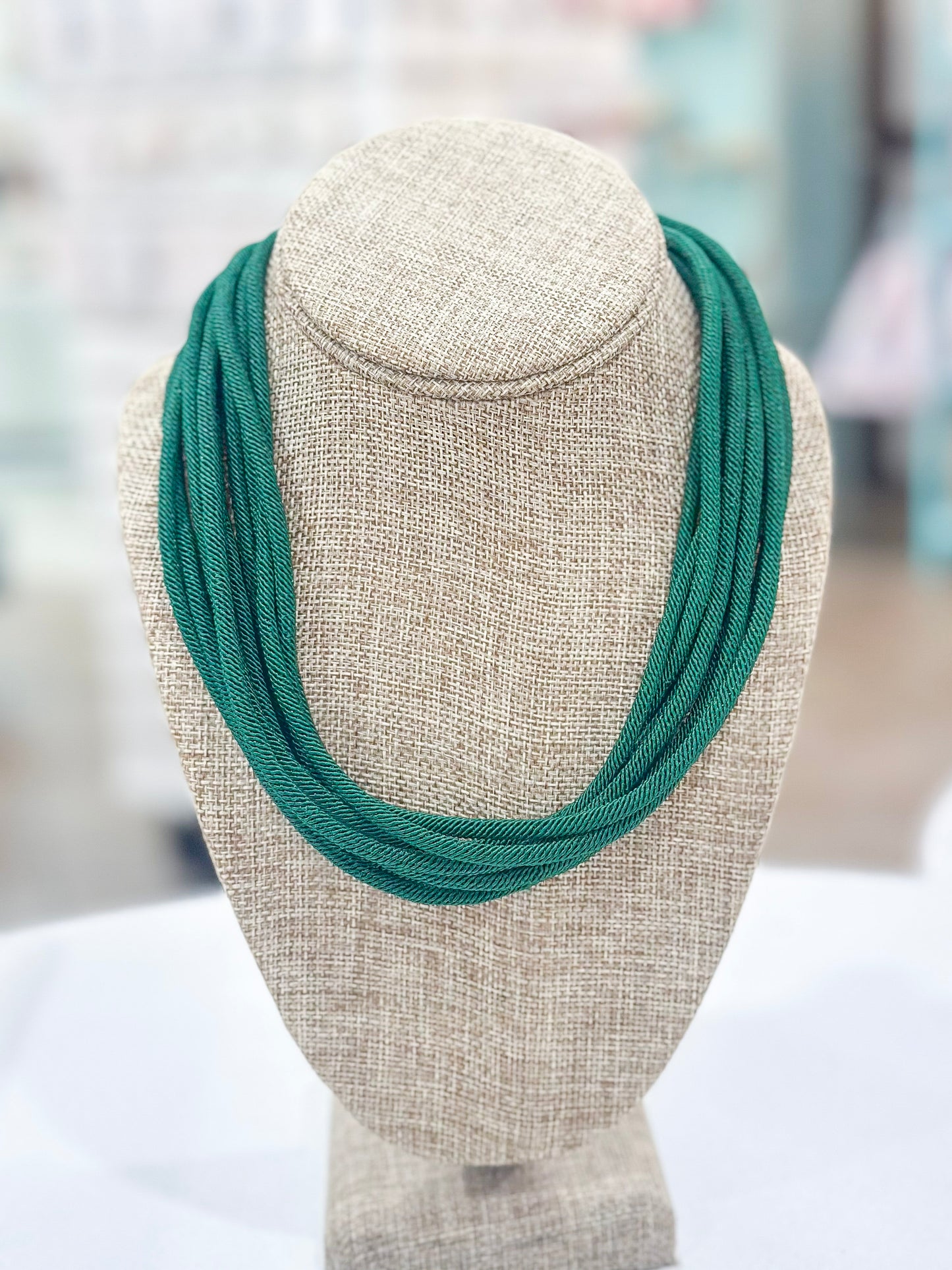 Lana Rope Necklace in Dark Green