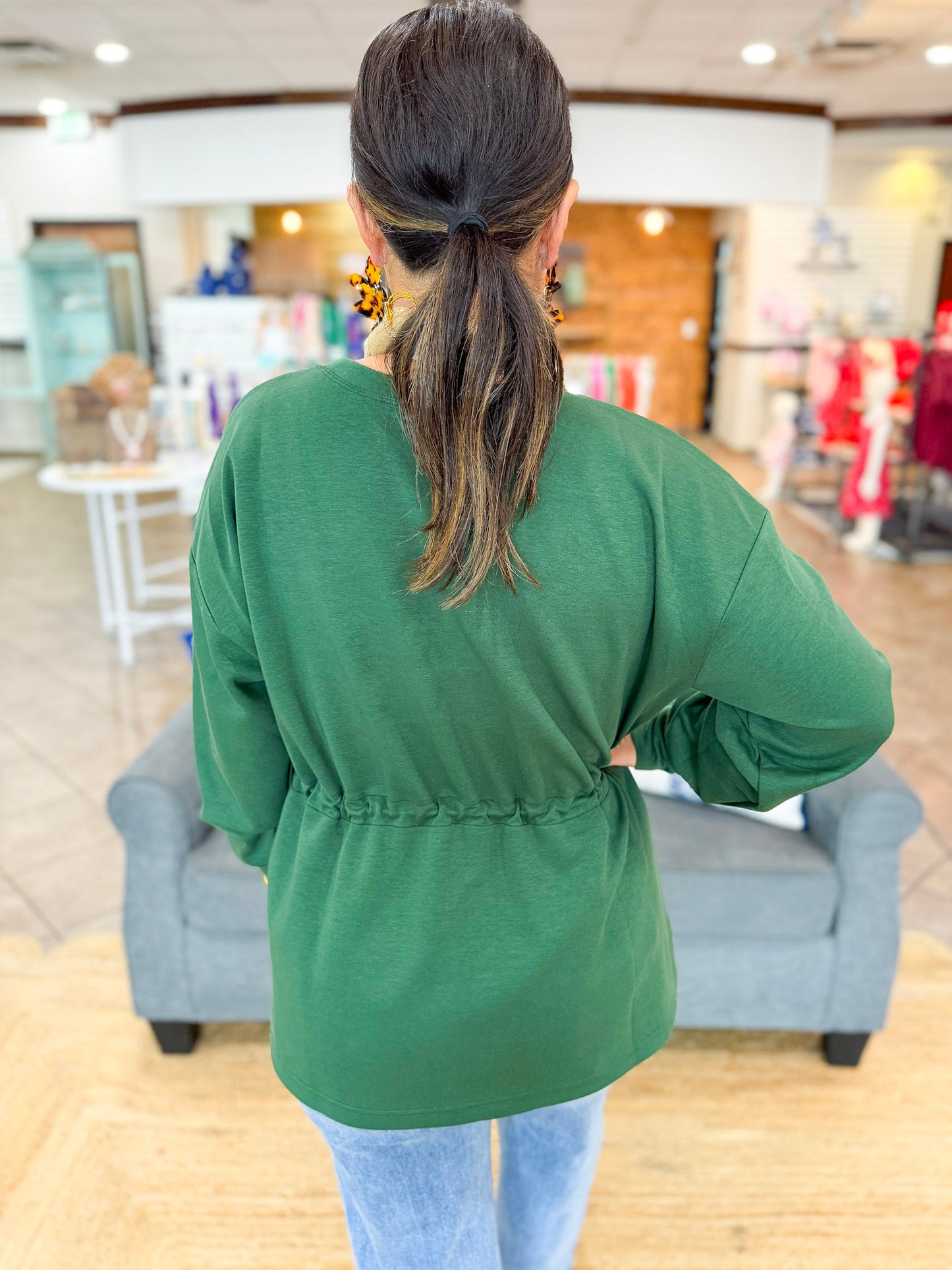 The Jetset Pullover Top in Hunter Green