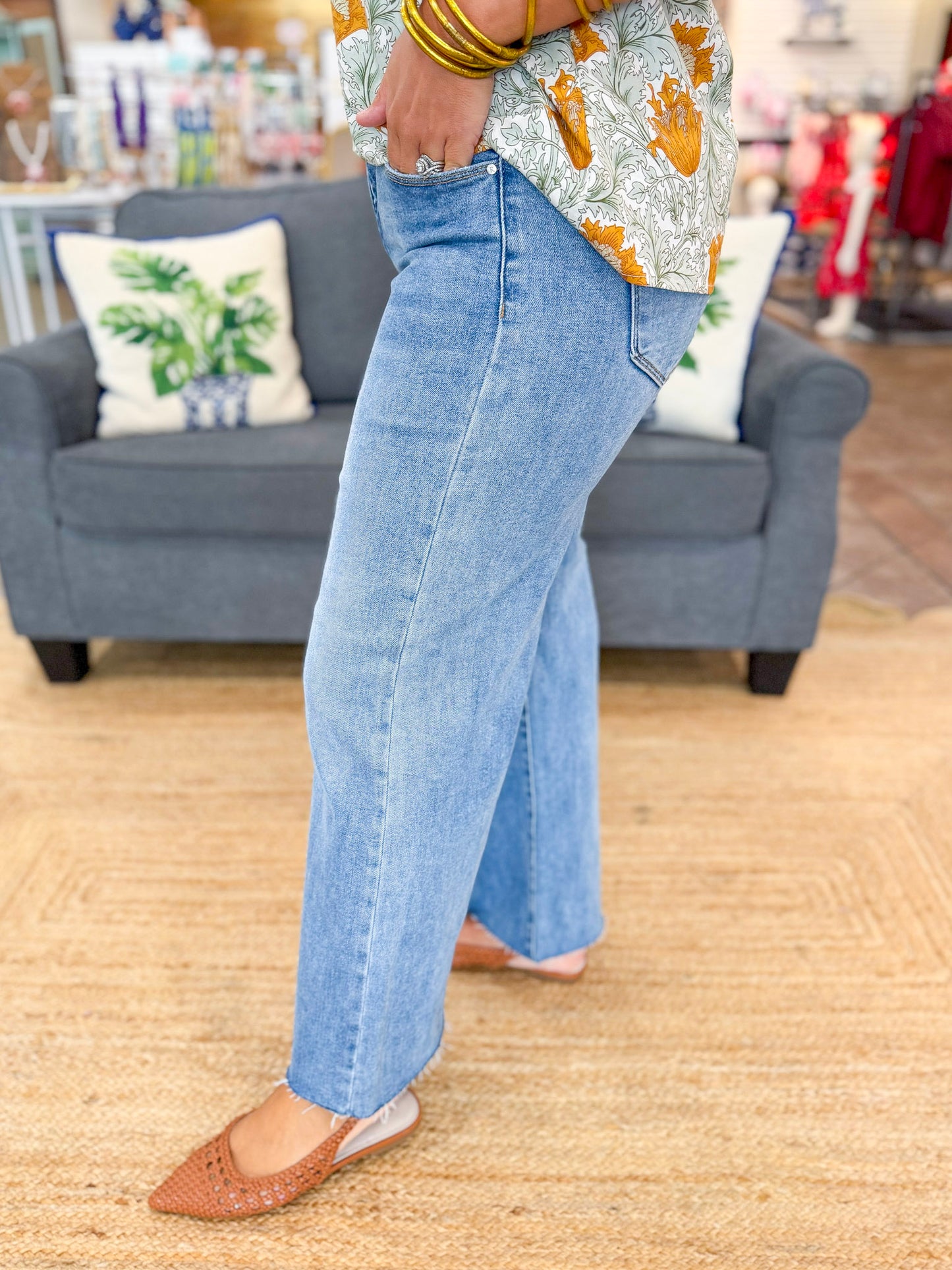 Claire Mid Rise Wide Jeans