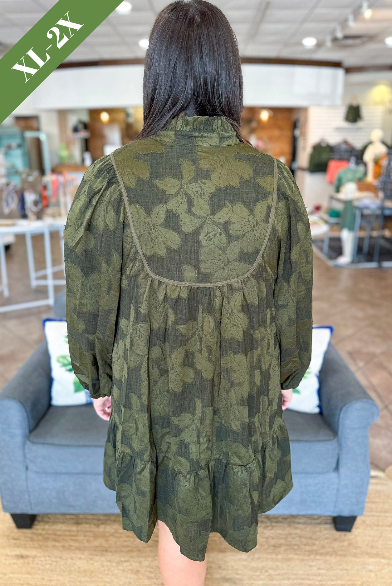 Harvest Chic Mini Dress in Olive