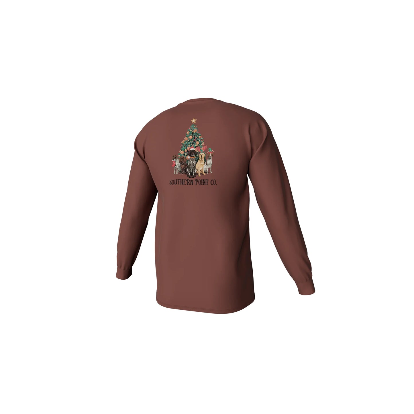 Southern Point Gun Dog Christmas Long Sleeve Pocket Tee
