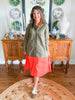 Caryn Lawn | Mimi Dress in Olive/Orange