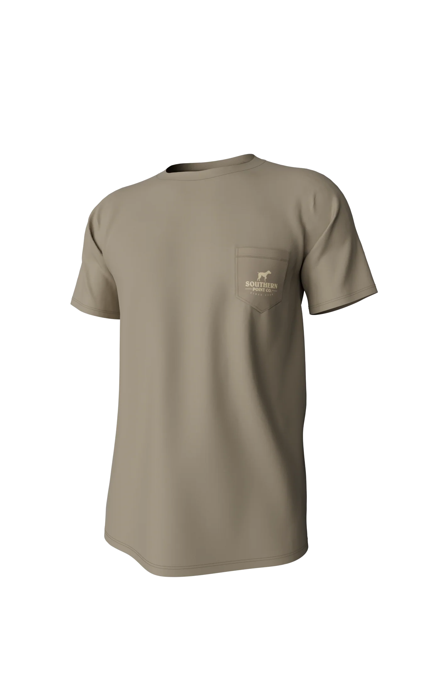 Southern Point Camo Logo Short Sleeve Pocket Tee in Sandstone