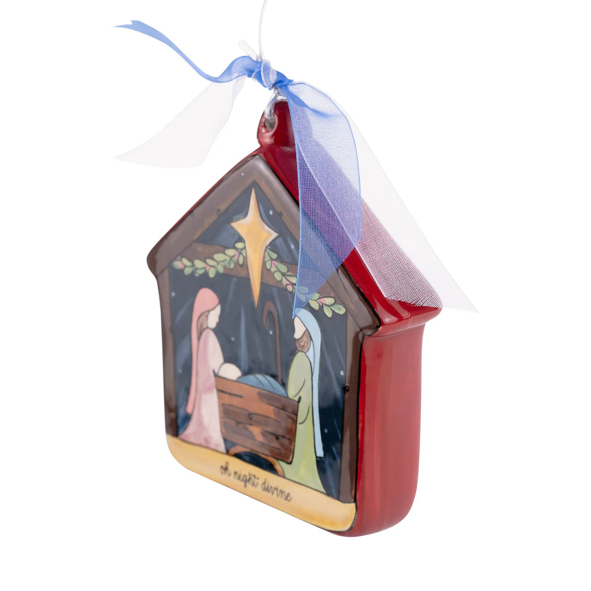 Oh Night Divine Nativity Puff Ornament