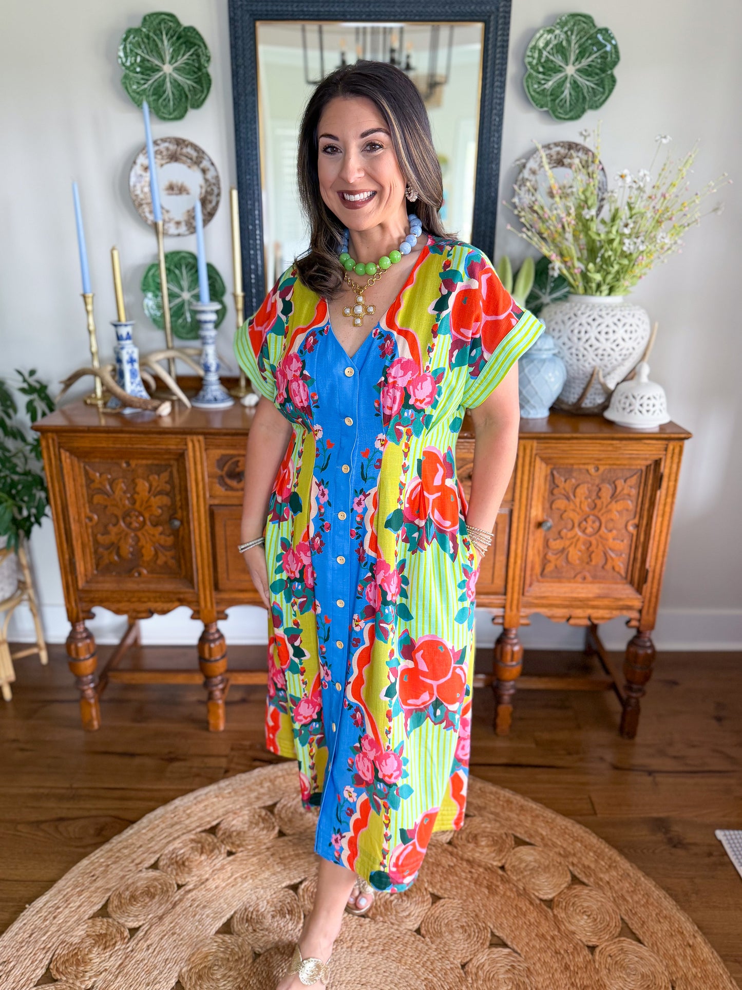 Crosby | Lennox Dress in The Grove