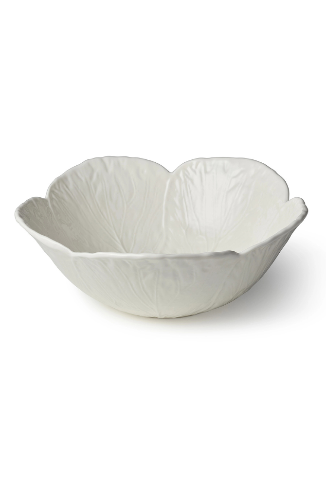 Le Jardin Cabbage 3-D Deep Bowl in White