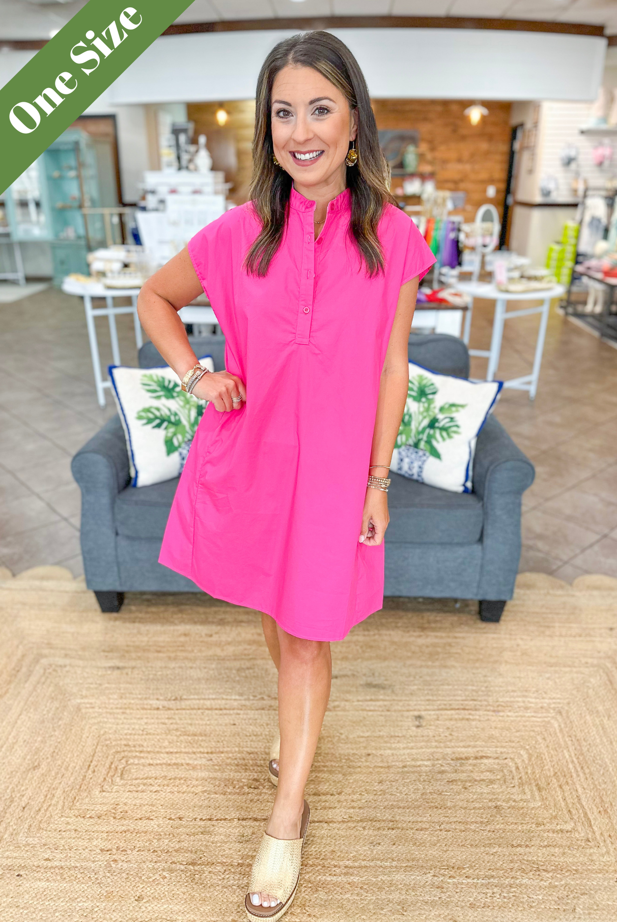 Caryn Lawn Seaside Dress in Pink