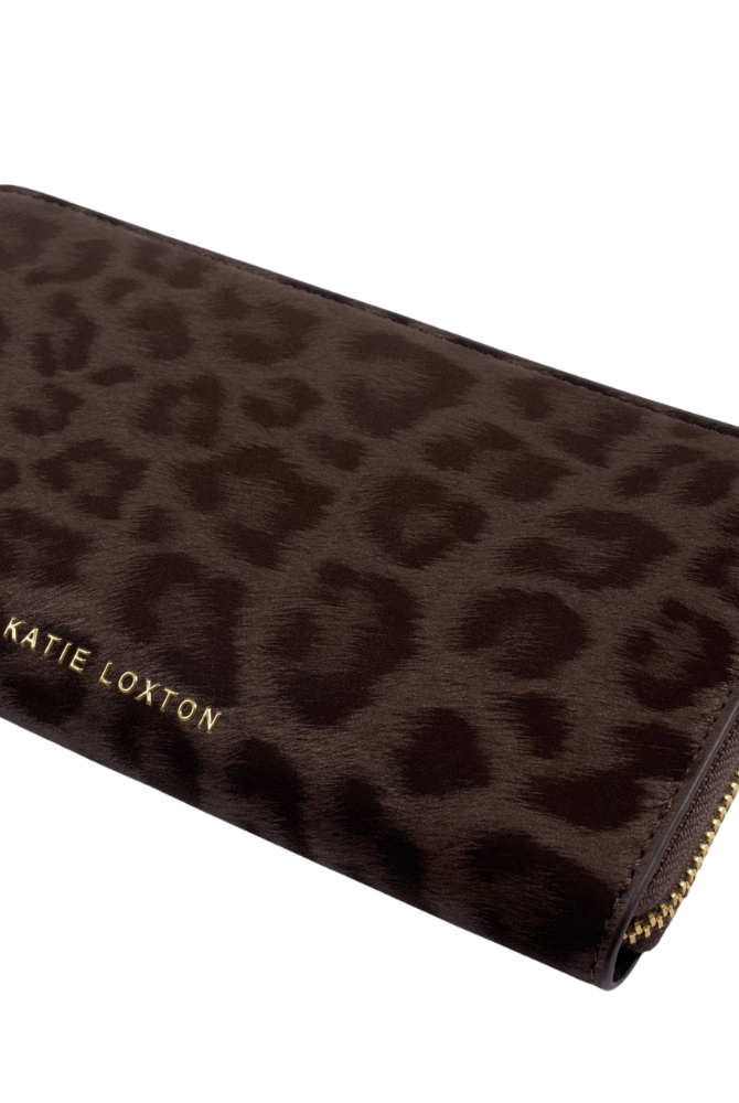 Katie Loxton | Large Wallet in Chocolate Leopard