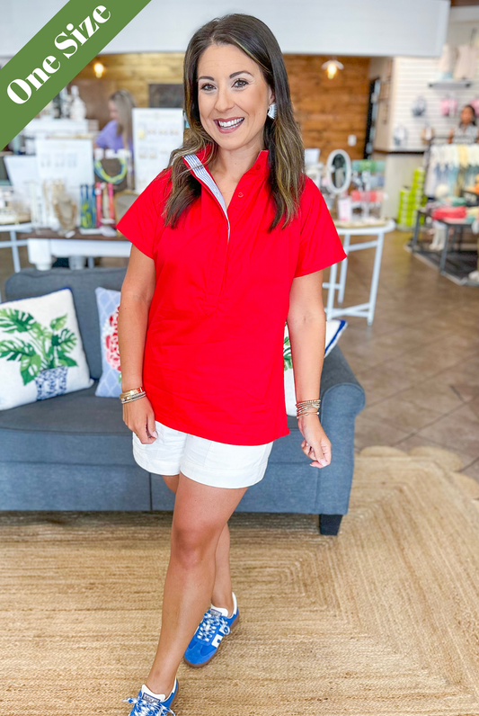 Caryn Lawn Emily Top in Red