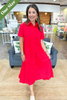 Caryn Lawn Millie Dress in Long Red