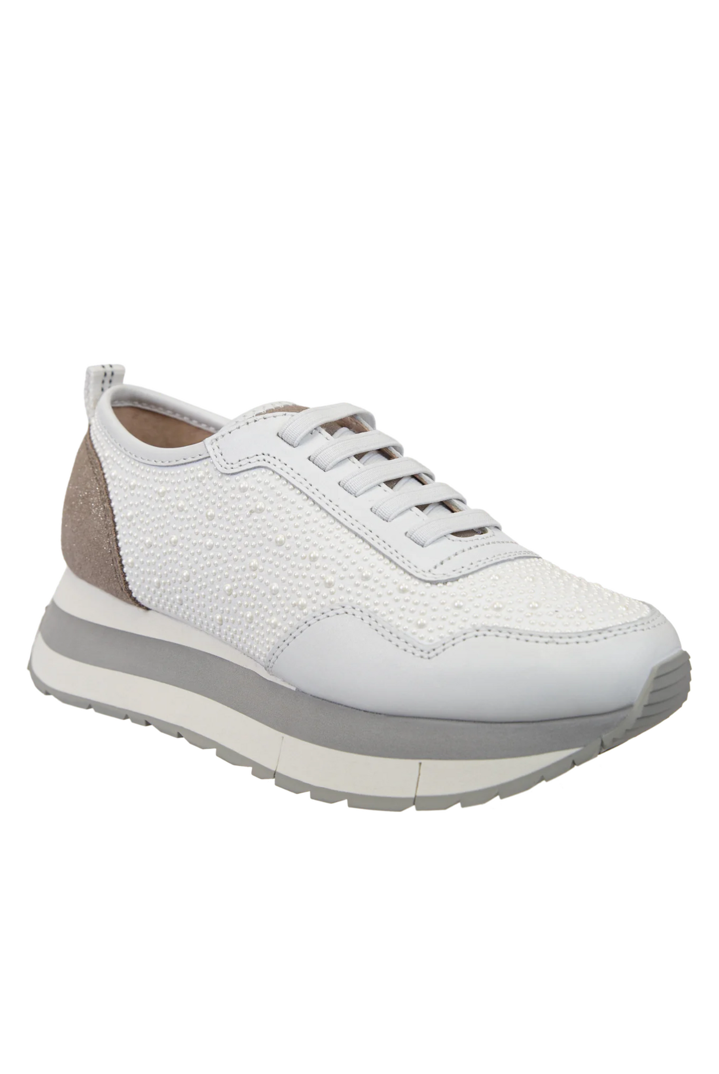 Naked Feet Kinetic Platform Sneakers in White Pearl