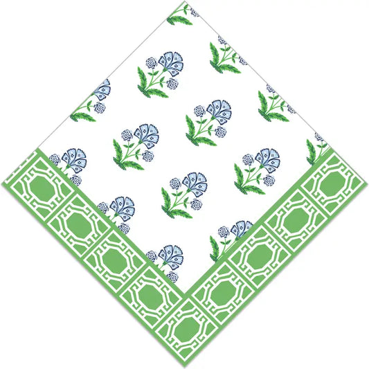Paper Cocktail Napkins | Floral Block Print
