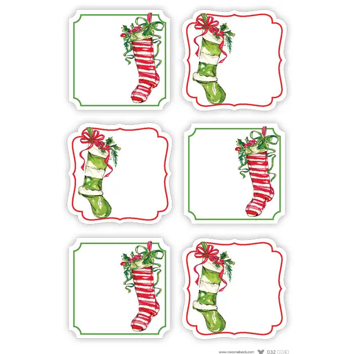 Christmas Stockings Die-Cut Sticker Sheet
