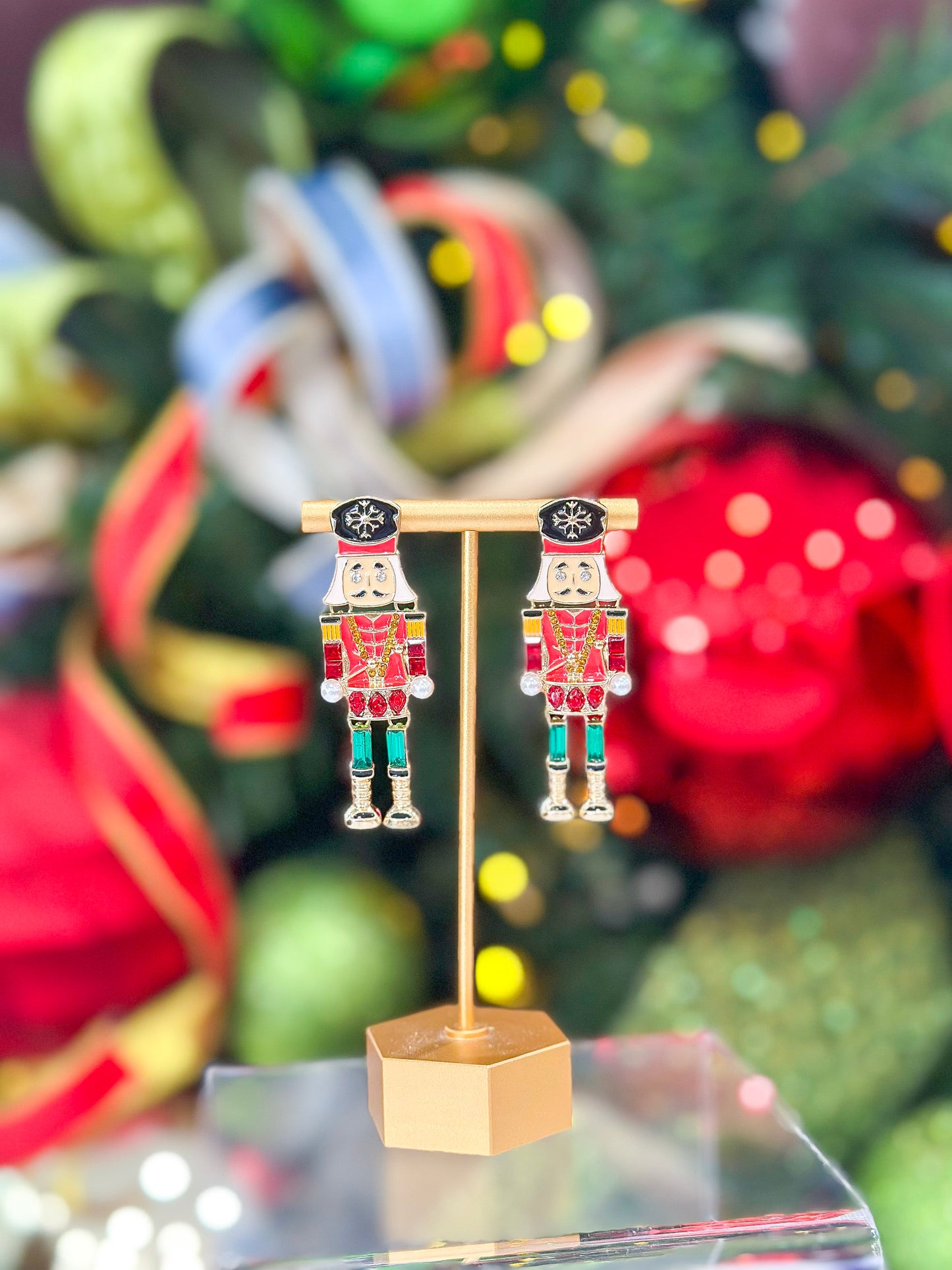 Christmas Nutcracker Earrings in Black