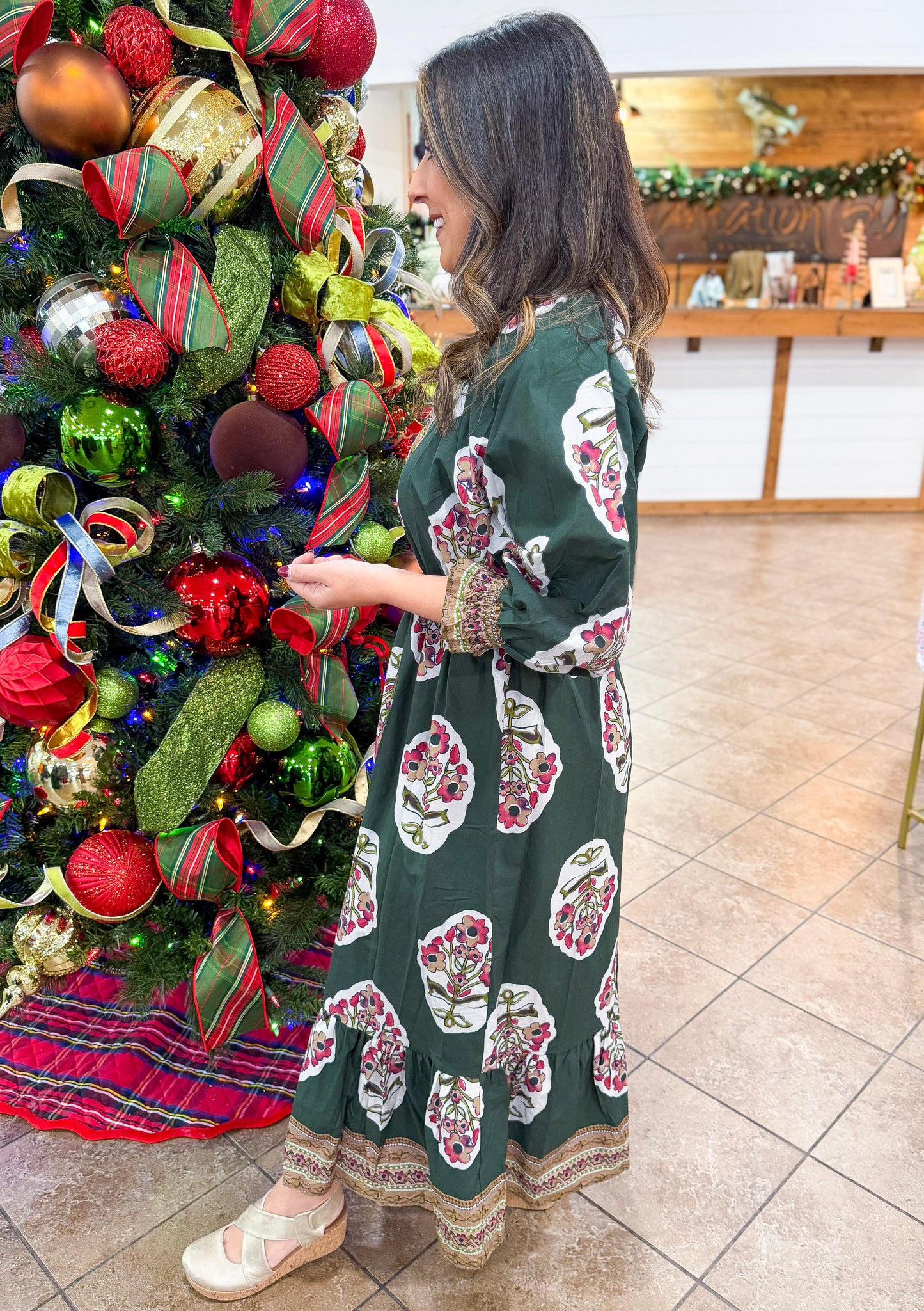 Frosted Pines Midi Dress