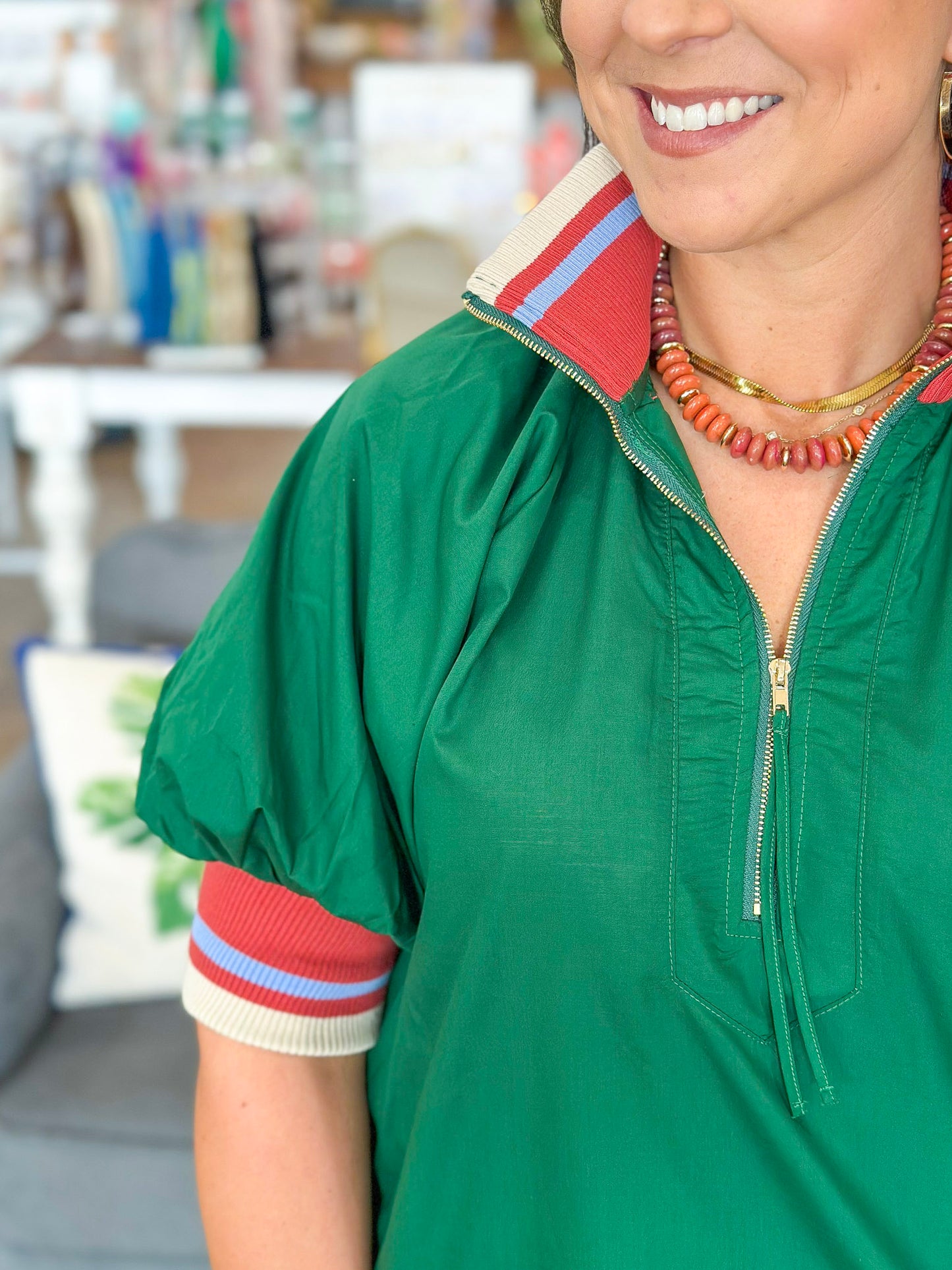 Whispers of Fall Top in Green