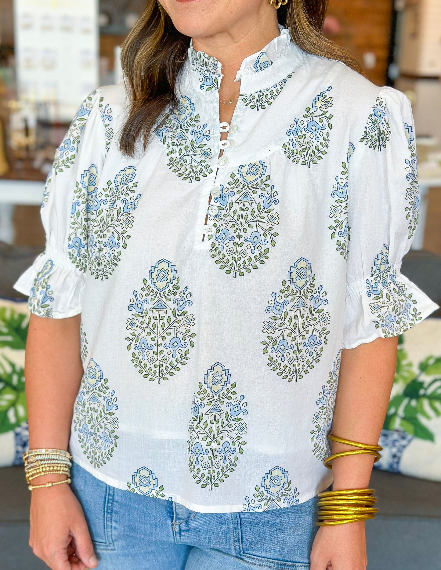 Victoria Dunn Ellie Blouse in Glacier