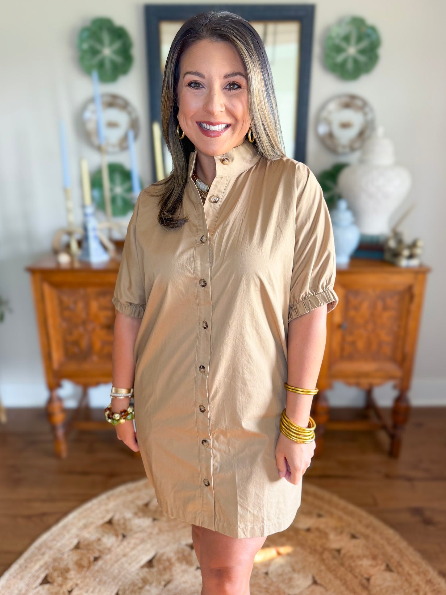 The Wren Dress in Camel