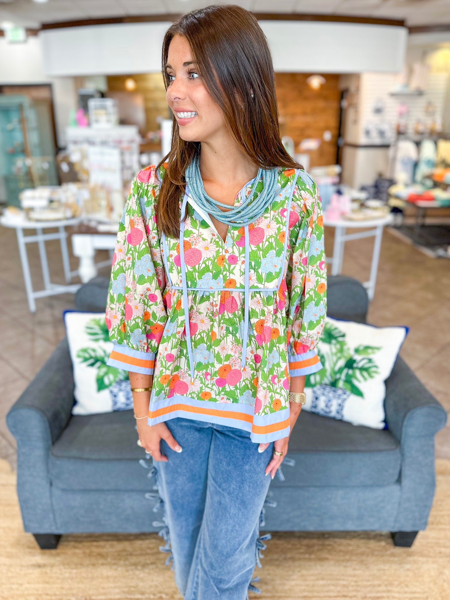 Charming Glance Tie Top