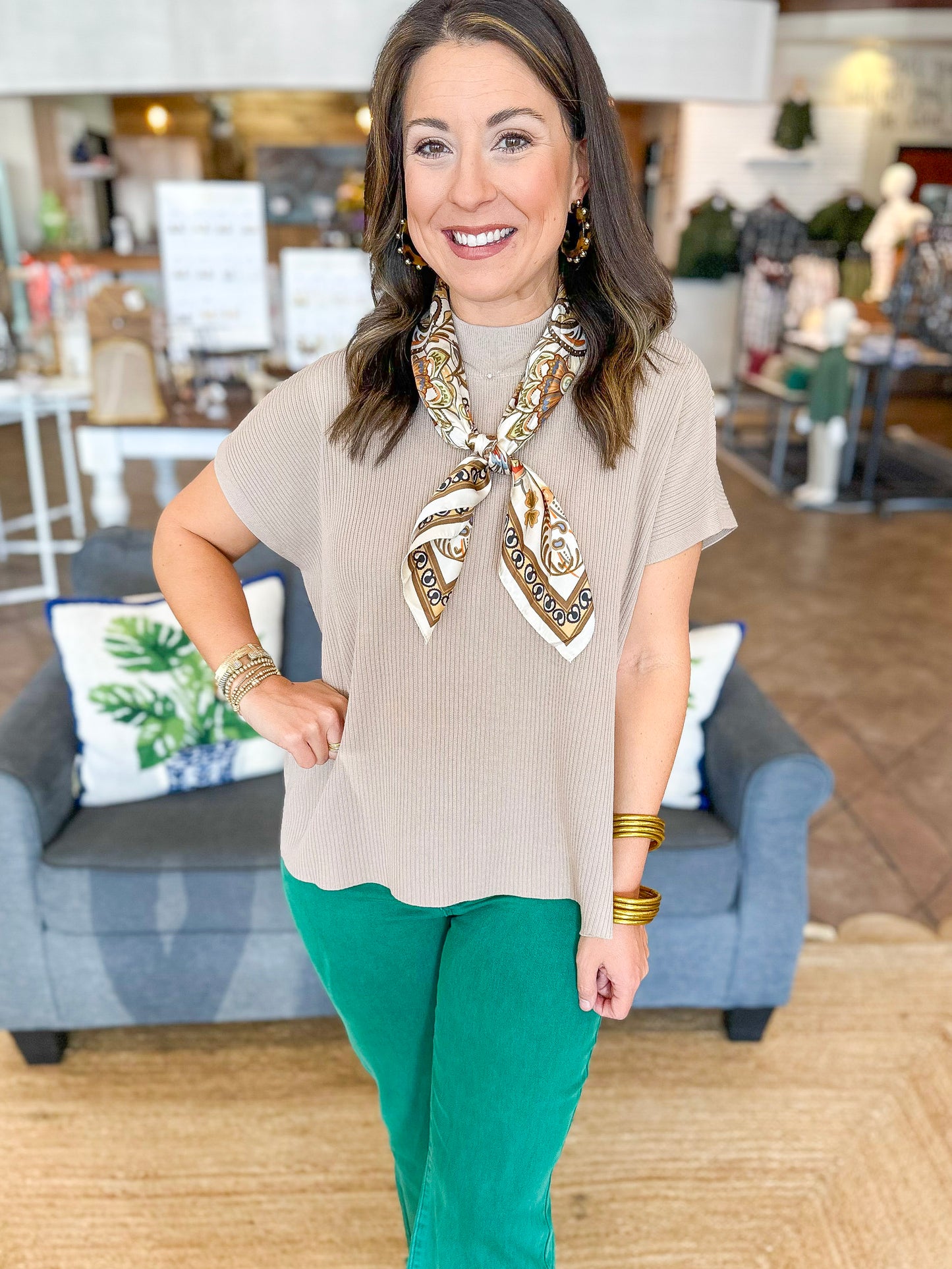 Woven in Warmth Sweater Top in Mocha