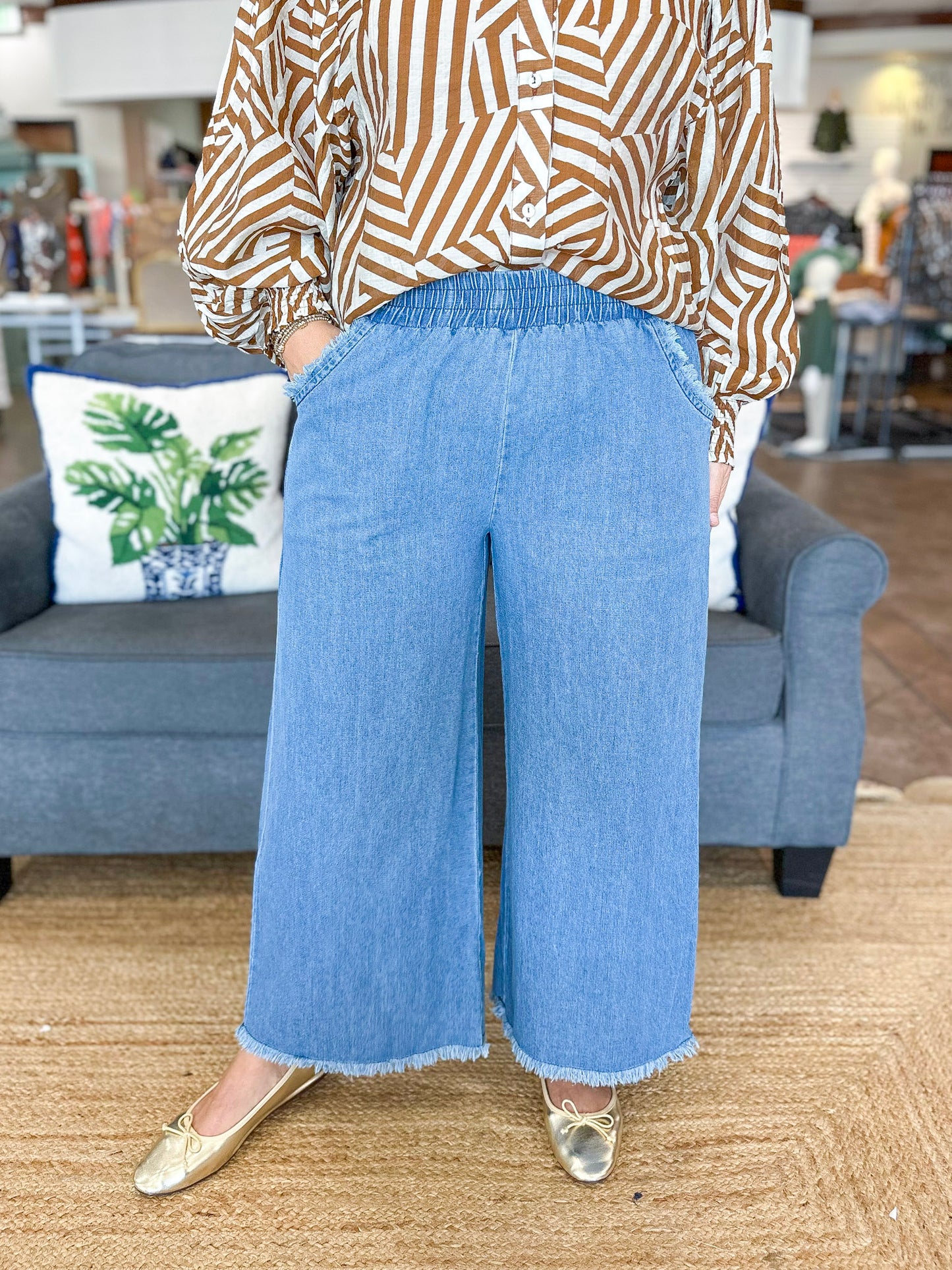 Softly Falling Pants in Light Denim
