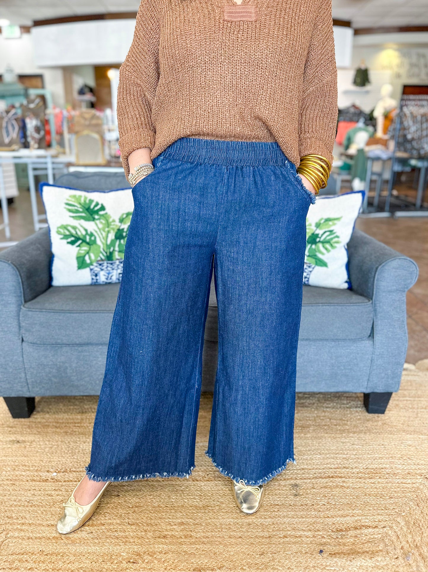Softly Falling Pants in Dark Denim