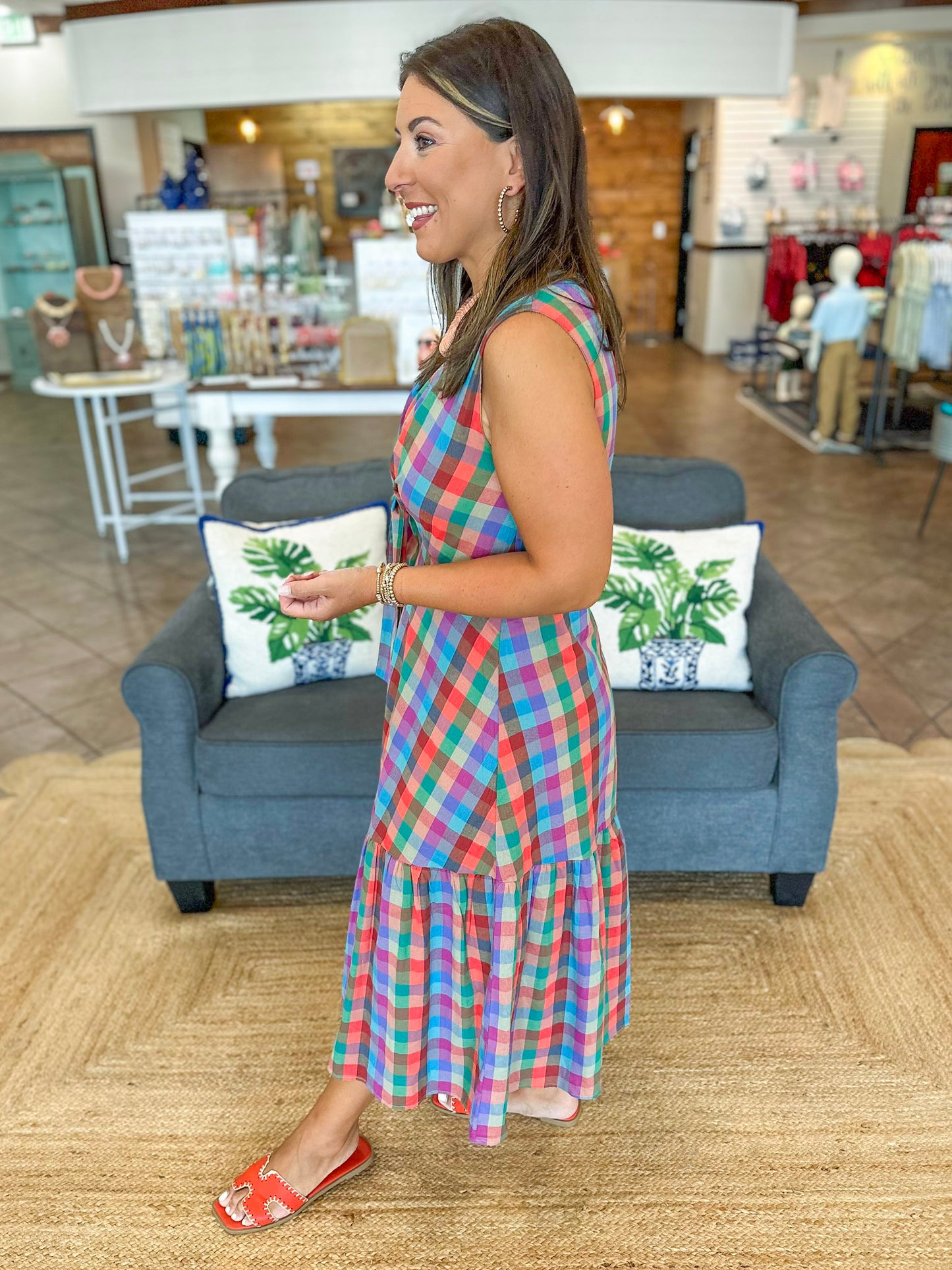 Plaid About You Midi Dress