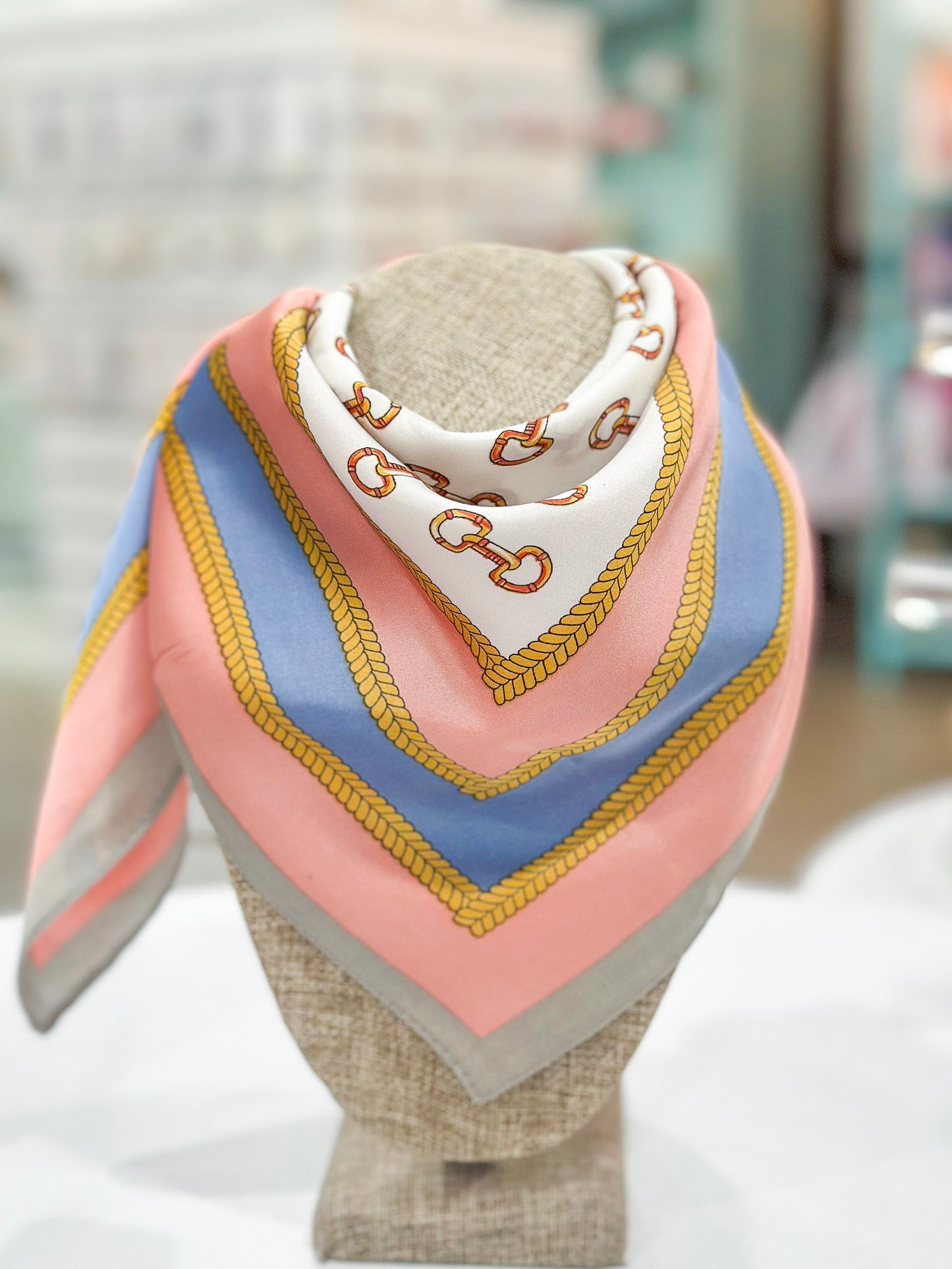 Pink Horsebit Silky Bandana