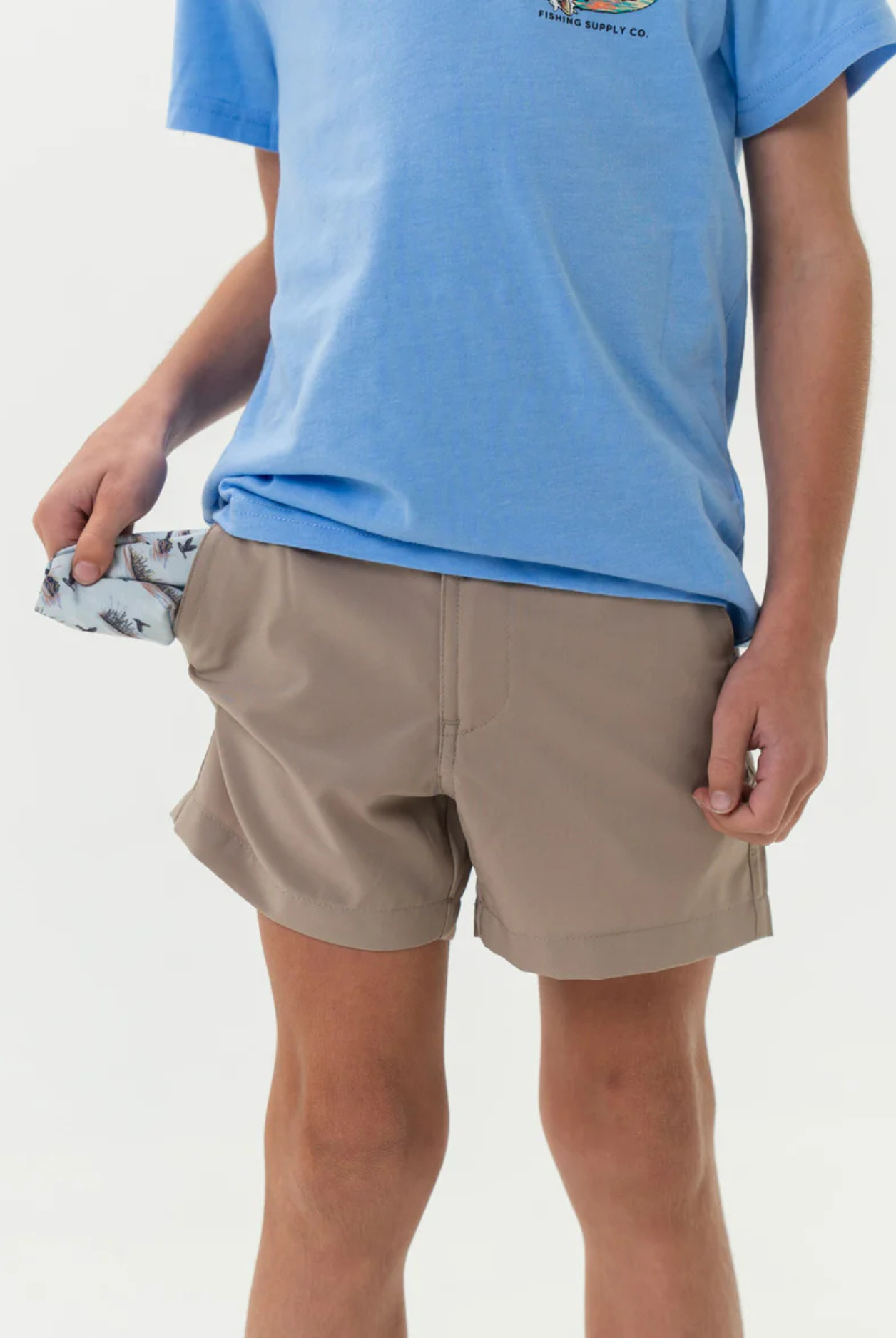 Burlebo Youth Everyday Short - Cobblestone Khaki - Duck Hunt Pocket