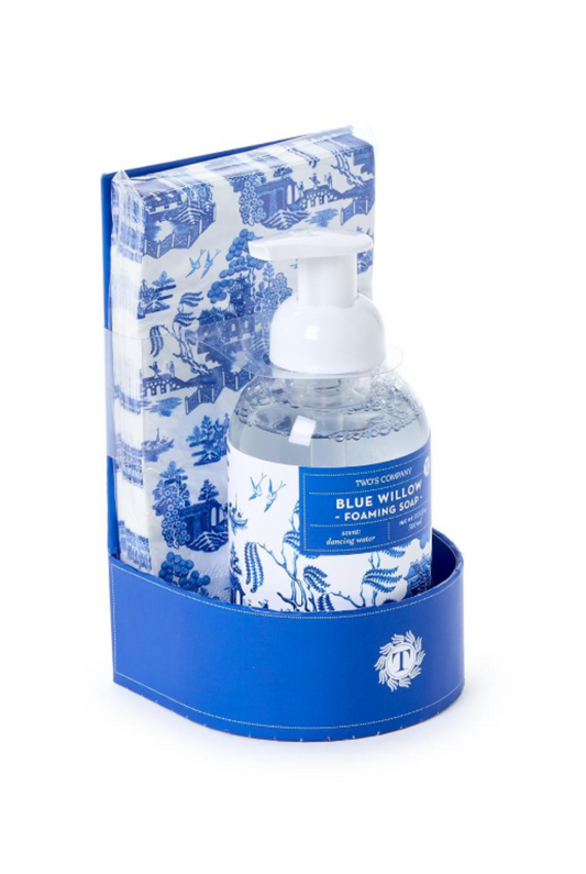 Blue Willow Crisp Linen Scented Foaming Soap w/20Pc Guest Towel