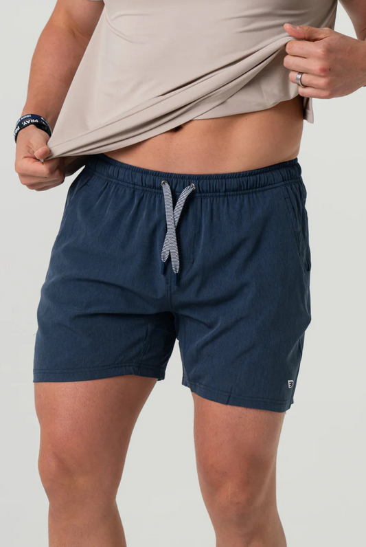 Burlebo Athletic Short - Heather Navy - American Flag Liner