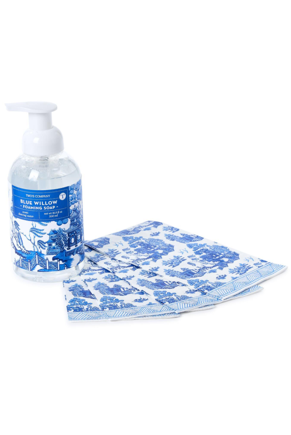 Blue Willow Crisp Linen Scented Foaming Soap w/20Pc Guest Towel