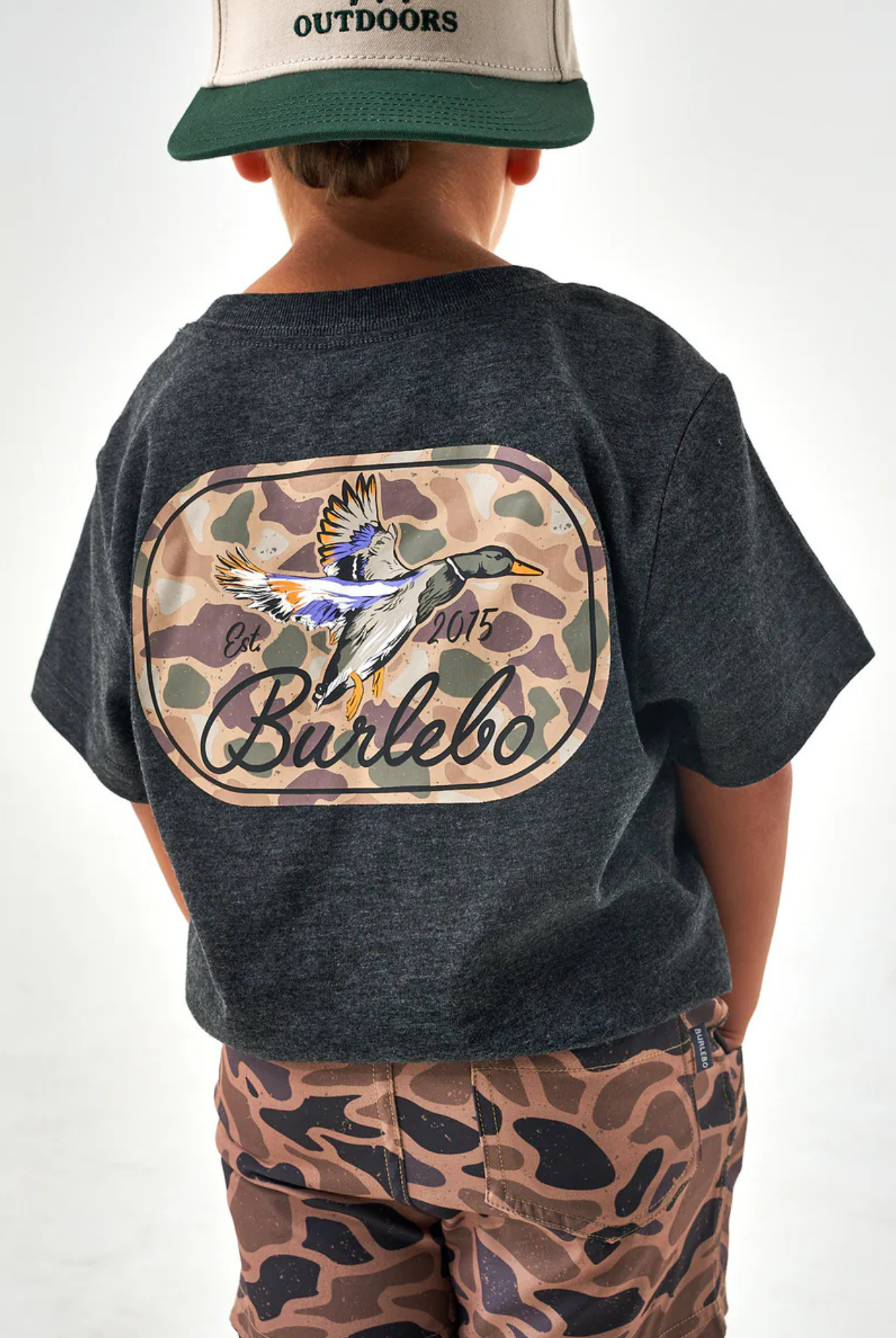Burlebo Youth - Short Sleeve Tee - Ducks Flying In - Heather Black