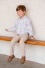 Saltwater Boys Carter Oxford Shirt in Khaki/Blue Plaid