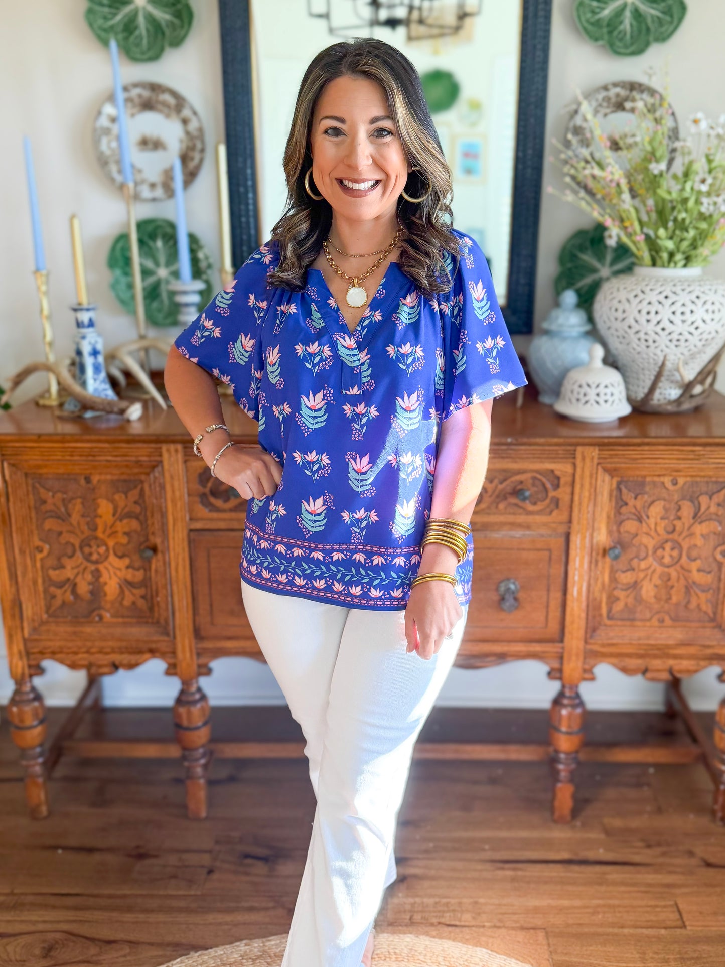 Mary Square | Lori Top in Petal Keepsake Blue