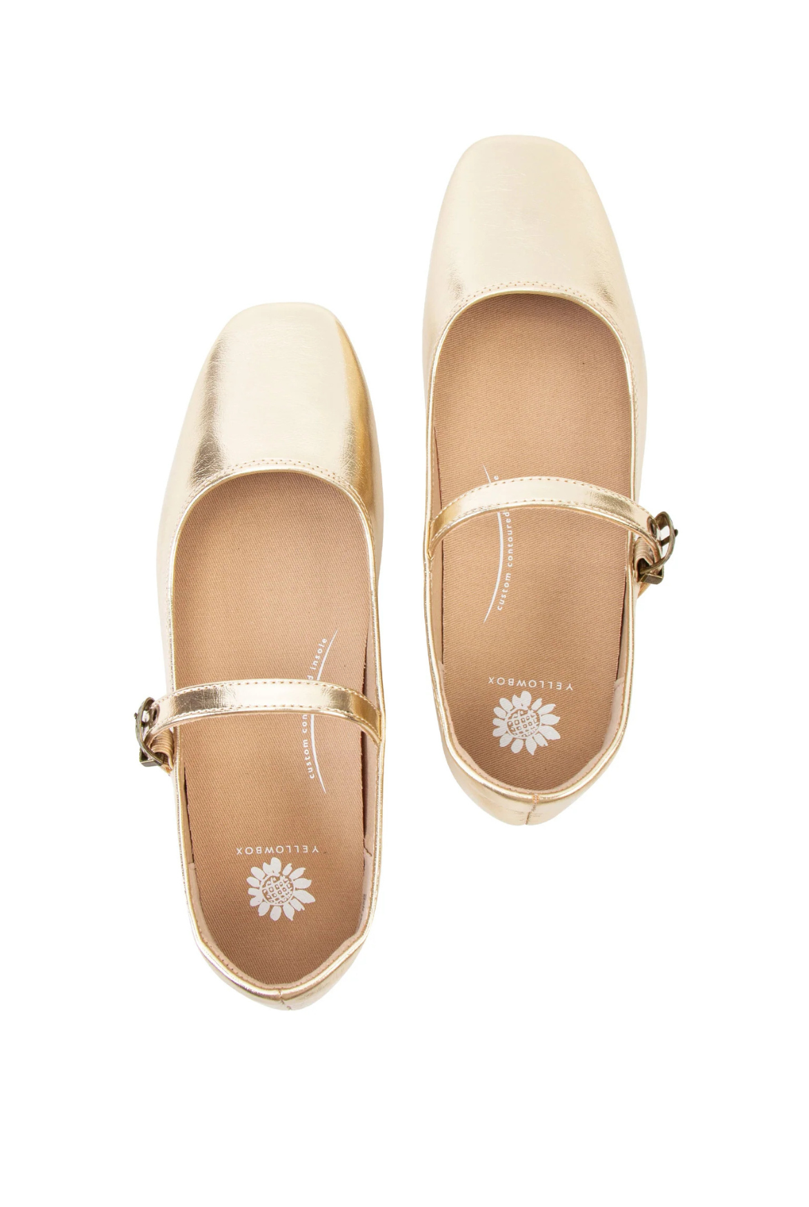 Collin Mary Jane Flat in Gold