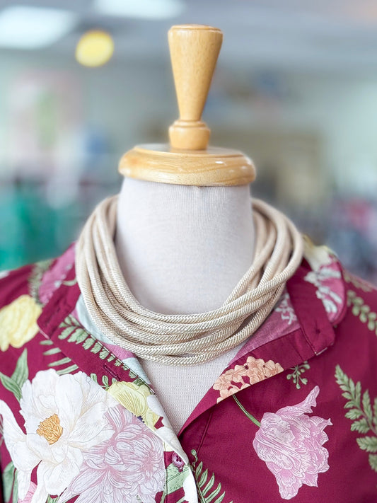 Lilly Slub Rope Necklace in Ecru