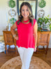 Timeless Grace Knit Top in Red