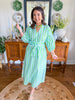 Caryn Lawn I Coco Palm Beach Dress in Green + Blue