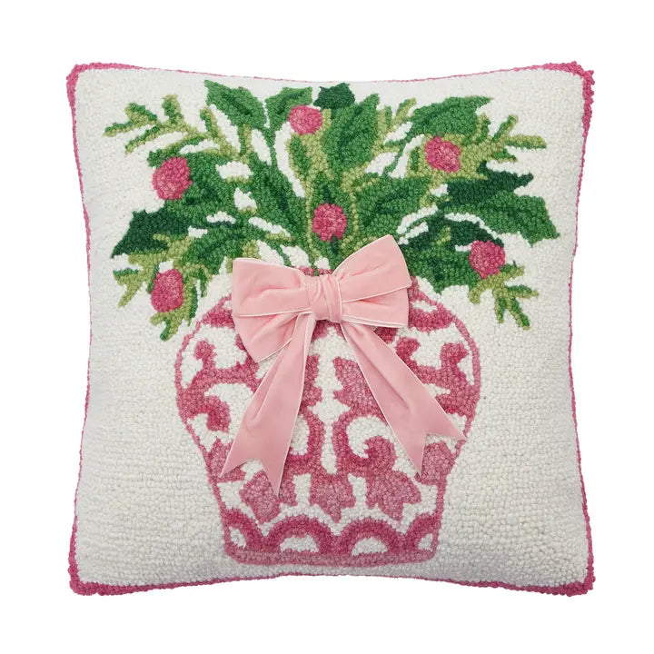 Chinoiserie Vase Ribbon Hook Pillow