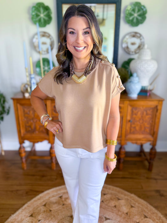 Golden Hour Button Top