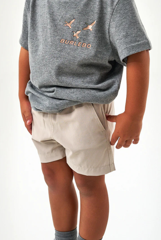 Burlebo Youth Everyday Short in Light Khaki Into the Wild
