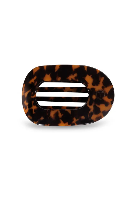 Teleties Round Flat Hair Clip | Large | Tortoise
