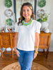 Mary Square | Larissa Pleat Sleeve Tee in White
