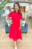 Caryn Lawn Millie Dress in Long Red
